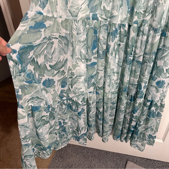 NWT Calvin Klein ruffled chiffon maxi dress, tiered, size 10, flowy, feminine - Picture 5 of 14